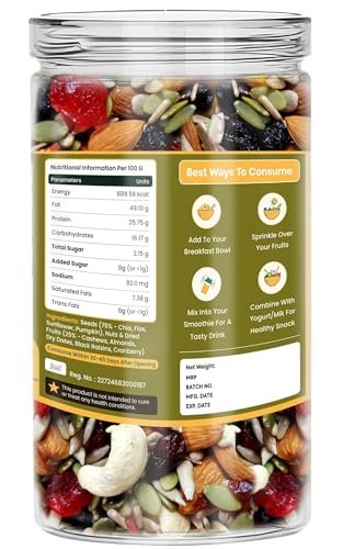 QuicSnacks 9 in 1 Mix Cardioboost Seeds 400g | Nuts and Seeds Mix | Mixed Dry Fruits for Eating | Crunchy and Flavorful Snack | Trail Mix | Rich in Omega-3 | Improve Heart Health and Circulation (400gm) - Image 9