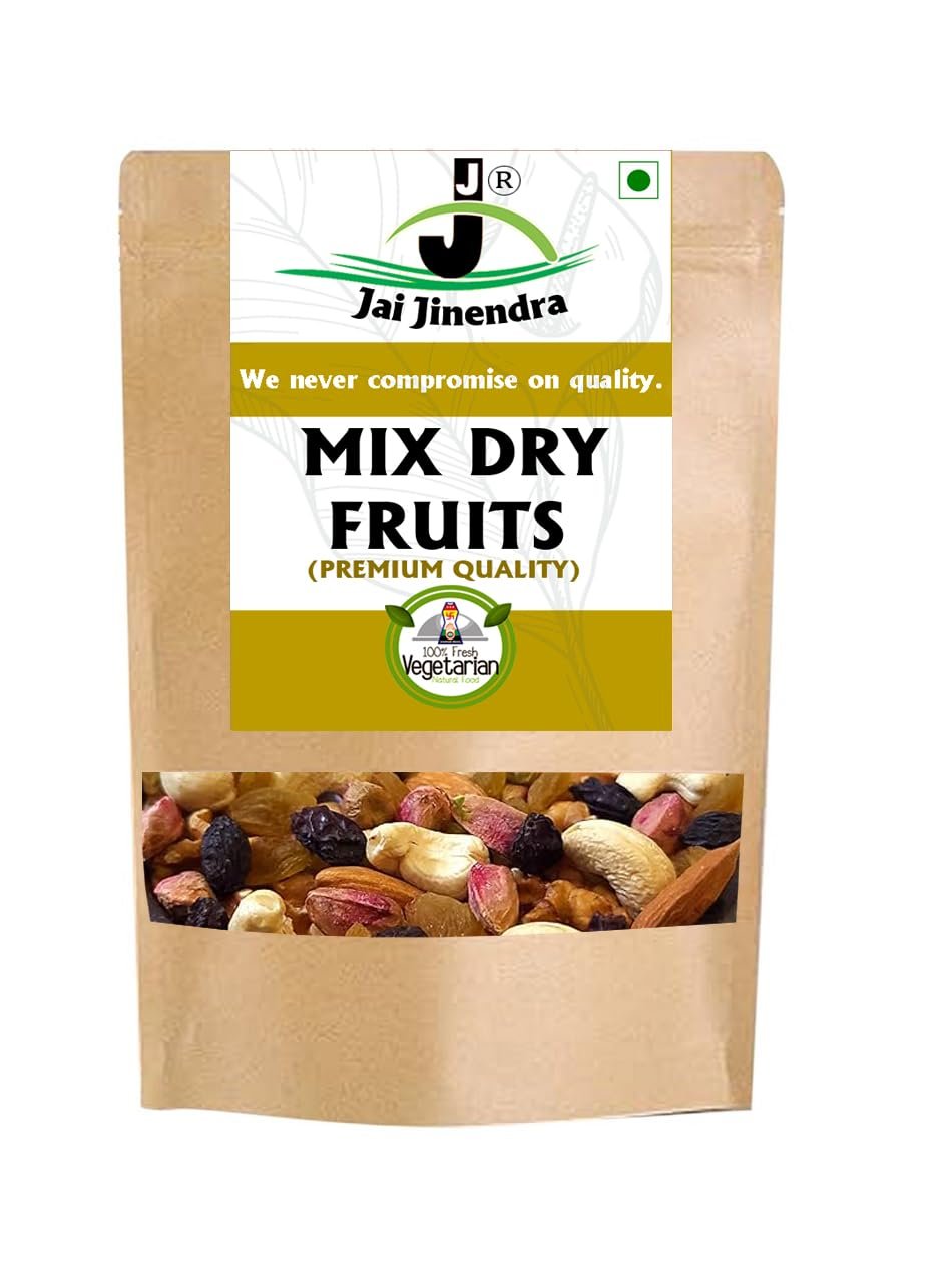 Jai Jinendra Dry Fruits Combo Pack of Cashews, + Akhrot Giri,+ Apricots Seedless,+ Chironji ,+ Mamra Almond, + Apricots Khurmani ,+ Kishmish,+ Salted Pista Pistachio - 400gm x 8 = 3200 gm