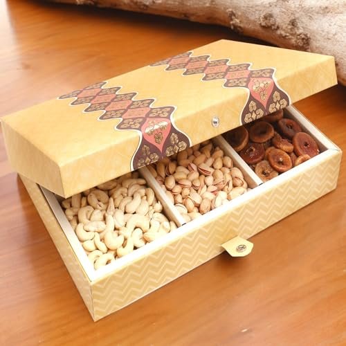 Gold 6 Part Print Dryfruit Box 1500 GMS|Dry Fruit Combo Pack Offer|Dry Fruit Gift Pack|Dry Fruit Box|Diwali Dry Fruit Gift Box| - Image 13