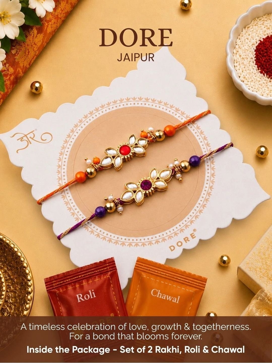 Hyperfoods Set Of 2 Rakhis With Wobniar Truffle Chocolate Gift Set - Image 2
