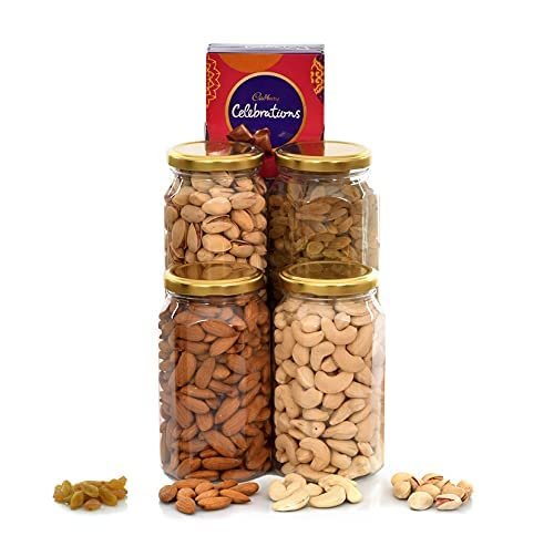Giftrend Bundle with Rakhi Mixed Nuts Gift | Floral Bhai Bhabhi Pair with Family Rakhi Combo - Image 6
