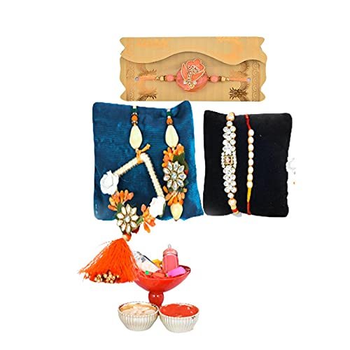 Giftrend Bundle with Rakhi Mixed Nuts Gift | Floral Bhai Bhabhi Pair with Family Rakhi Combo - Image 7