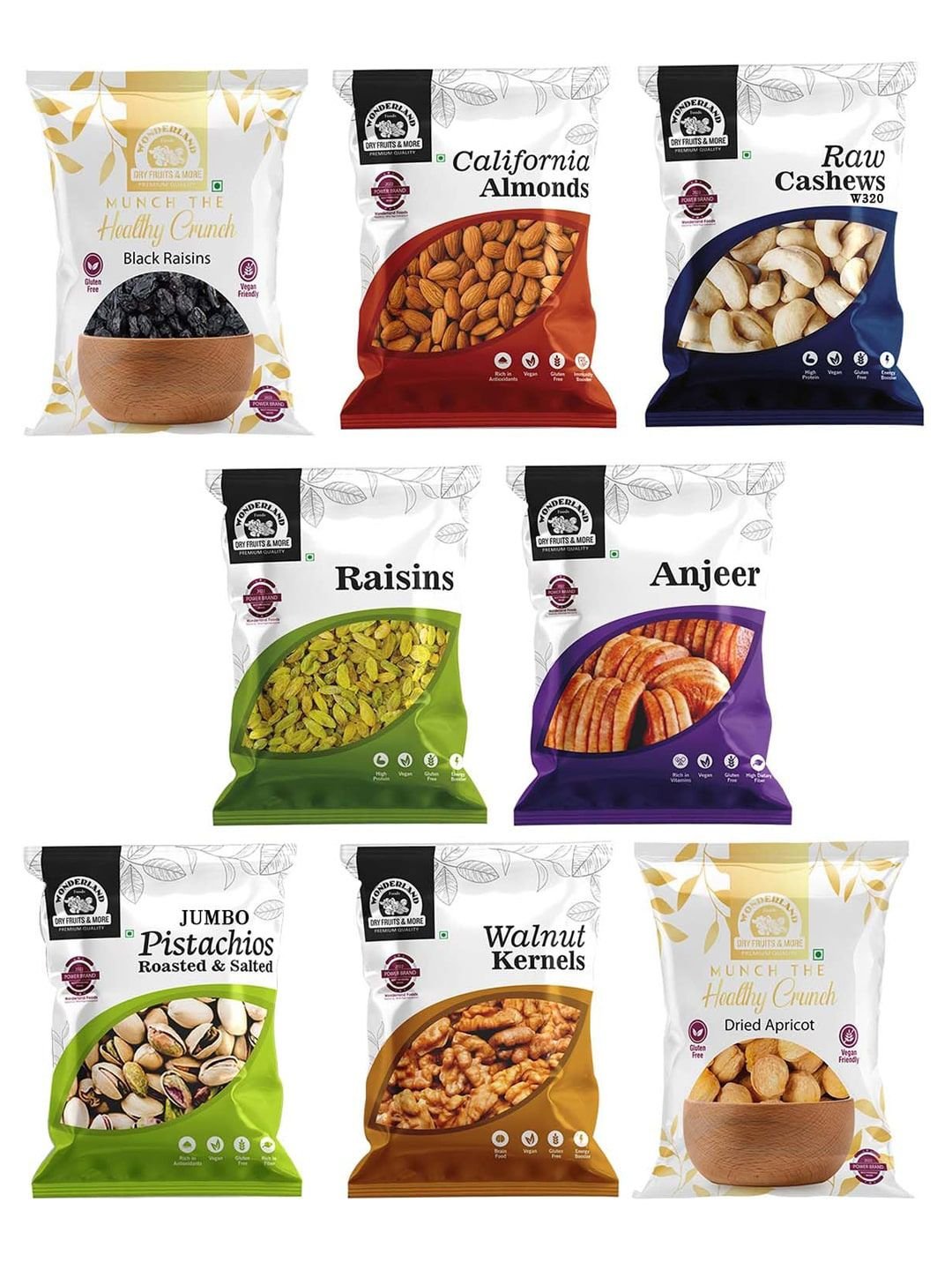 Wonderland Foods Set Of 8 Mixed Dry Fruits 800g