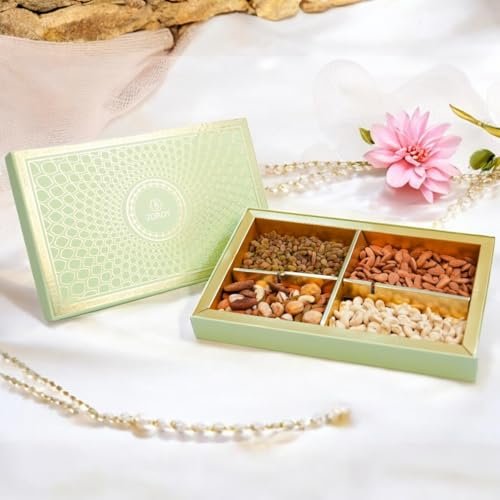 ZOROY Green Peacock Gift Hamper Box of Dry Fruits 800g – Assorted Premium Nut Collection of Almond, Cashew, Raisins, Mixed Dryfruits - Ideal pack for Diwali Festive and Corporate Gifting - Image 6