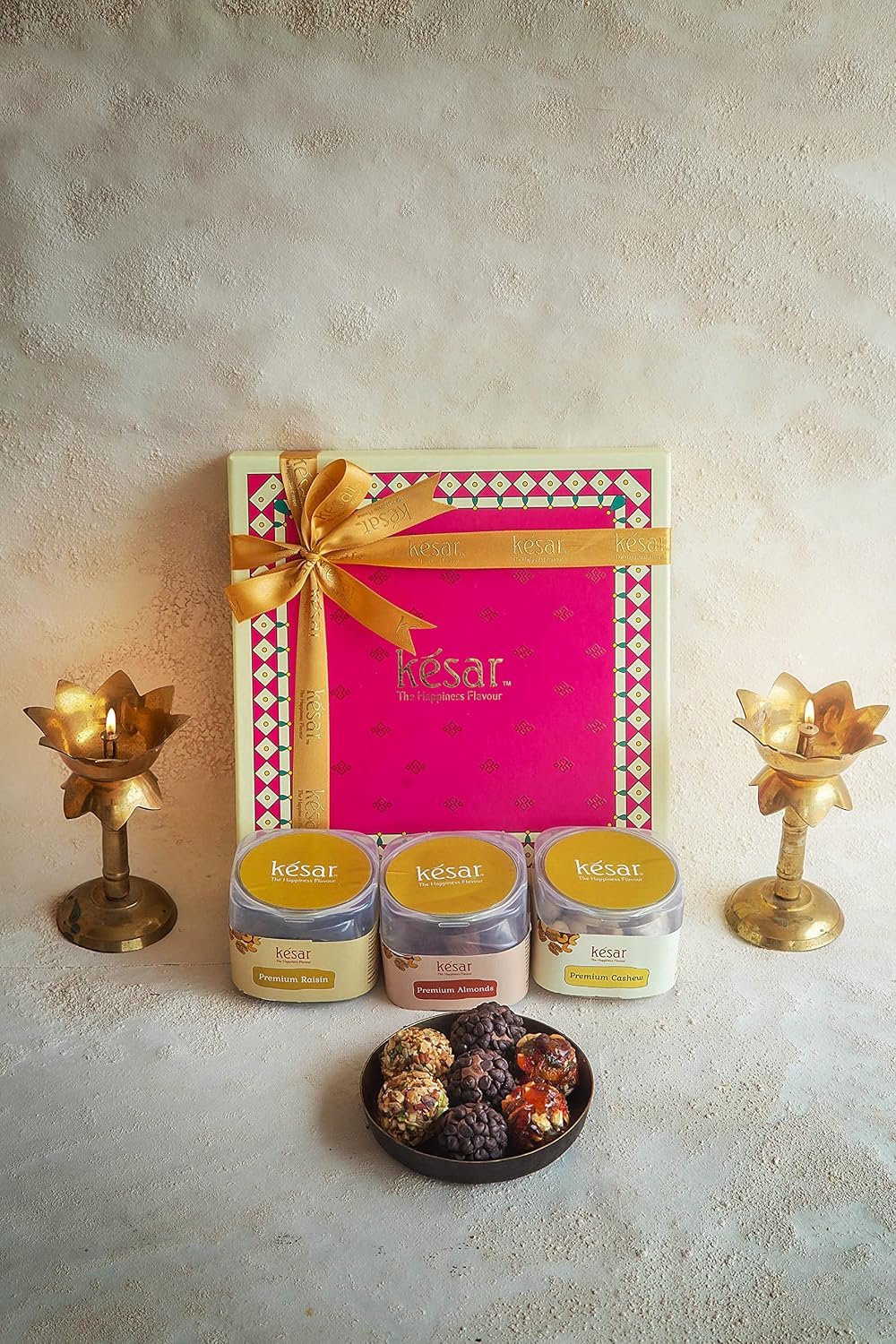 Dessert Drama Permium Dry Fruits Gift Box with Cashews, Almonds, Raisins (300g), Choco Chip Laddoo (5pcs), Very berry Laddu (5pcs), Dry Fruits Ladoo (5pcs) Combo Rakhi Set For Rakhshabandhan - Image 4