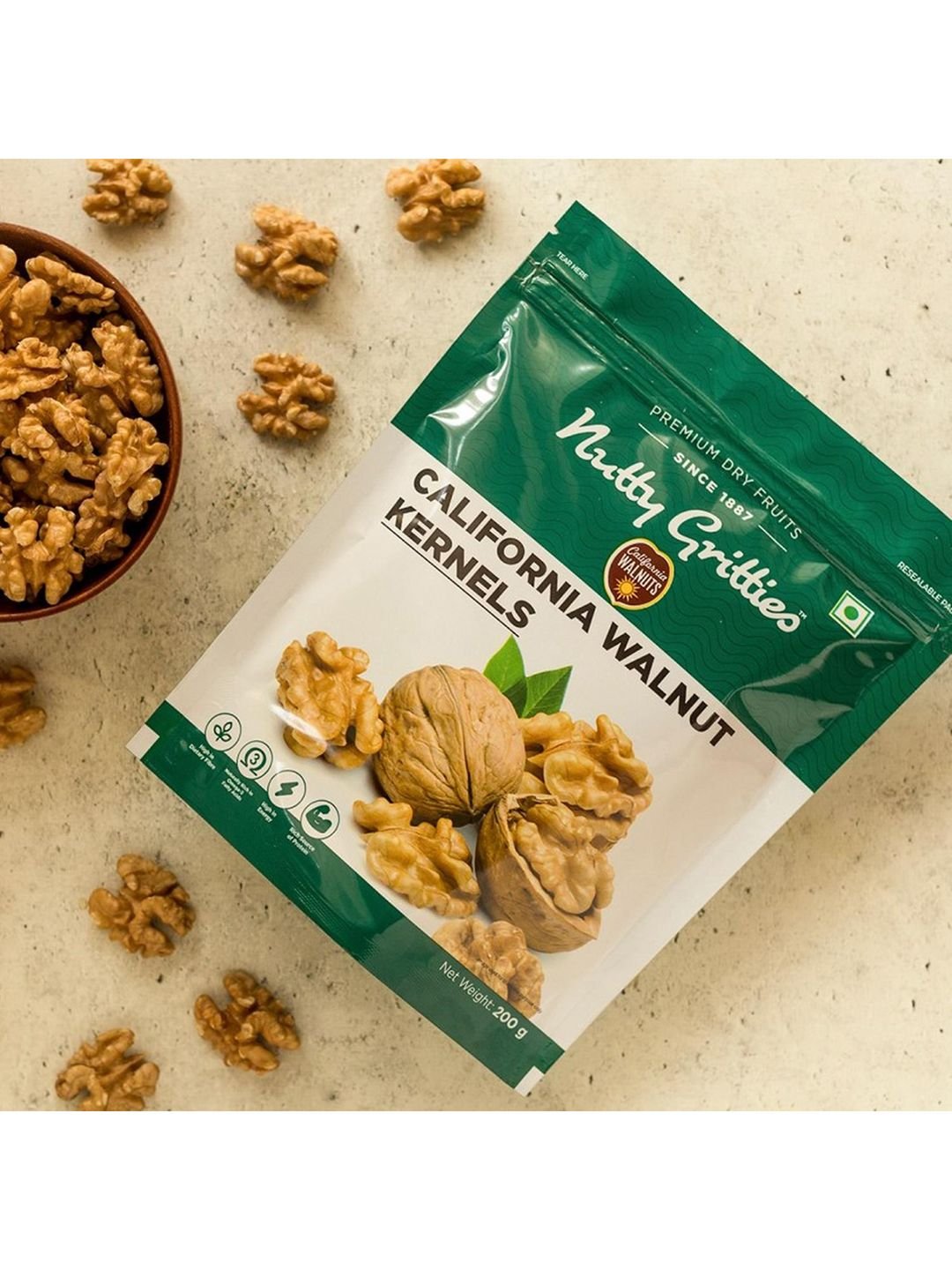 Nutty Gritties Pack Of 5 Mixed Daily Needs Nuts Dry Fruits - 1Kg - Image 4