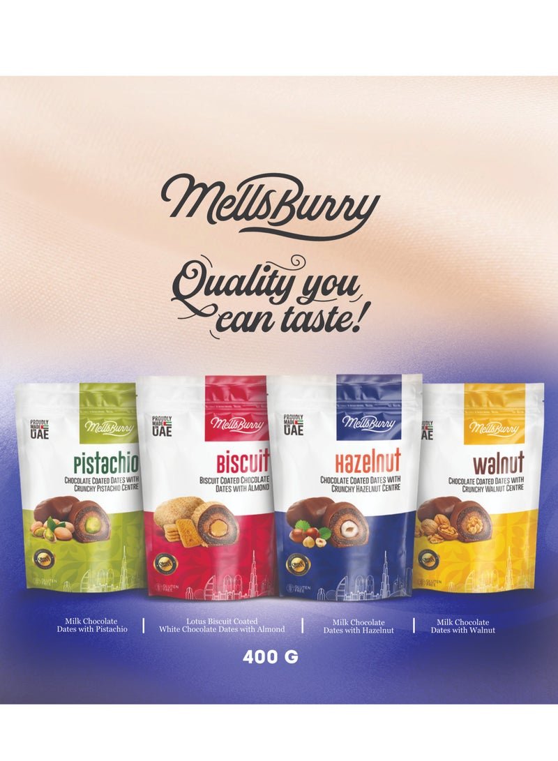 Pistachio Chocolate Coated Dates with Crunchy Pistachio Centre 400g | Premium UAE Made Gluten Free Dates - Image 2