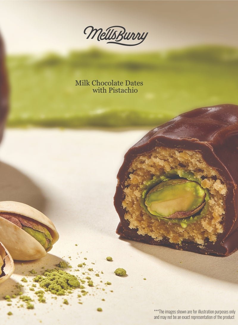 Pistachio Chocolate Coated Dates with Crunchy Pistachio Centre 400g | Premium UAE Made Gluten Free Dates - Image 3