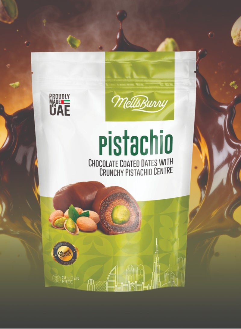 Pistachio Chocolate Coated Dates with Crunchy Pistachio Centre 400g | Premium UAE Made Gluten Free Dates - Image 4