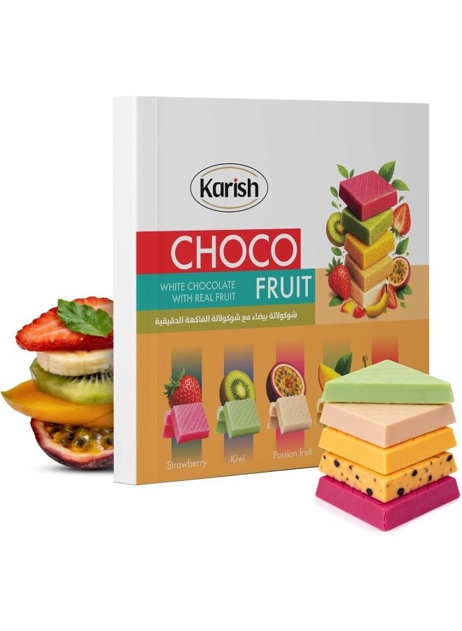 White Chocolate Fruit Bites 640g - Premium White Chocolate Covered Strawberry, Banana, Kiwi, Mango and Passion Fruit - Sweet Crunchy Snack Treat