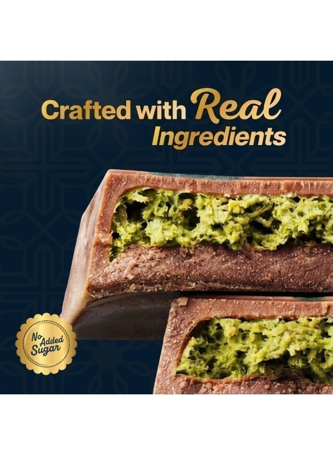 DUBELLO Dubai Chocolate – Premium Milk Chocolate with Pistachio Cream & Crispy Kunafa – No Added Sugar – Luxury Middle Eastern Style Chocolate Bar – Gourmet Gift - 100g - Image 7