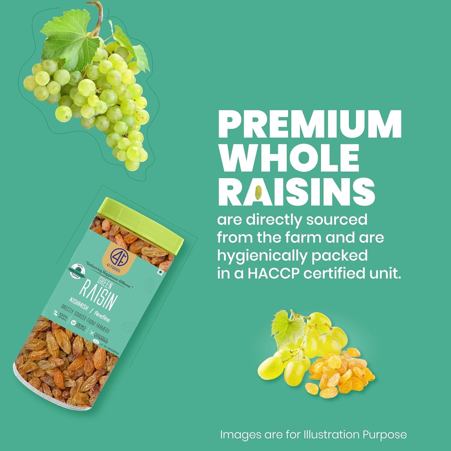 41 Foods Premium Dry Fruits Combo of Almonds Cashews Figs Pistachios Raisins and Walnuts | 1.2 KG (200g x 6) - Image 4