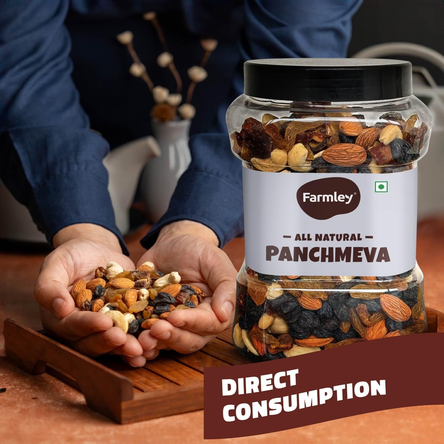 Farmley Panchmeva Dry Fruits Mix, 905 g I Fit for Fasting | Healthy Snacks Mixed Nuts Contain Almonds, Cashews, Dates, Black Raisin, Green Raisin - Image 6