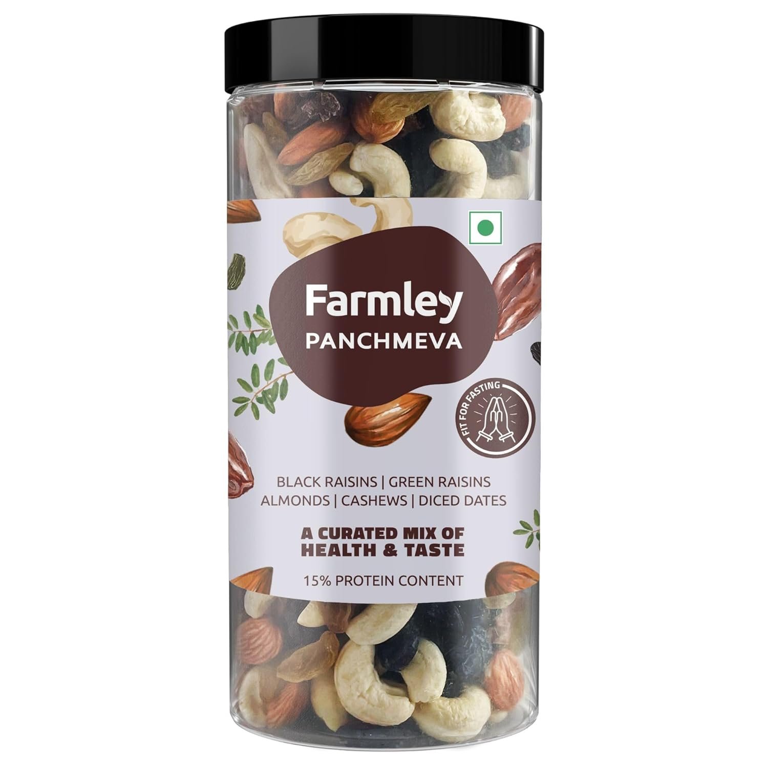 Farmley Panchmeva Dry Fruits Mix, 905 g I Fit for Fasting | Healthy Snacks Mixed Nuts Contain Almonds, Cashews, Dates, Black Raisin, Green Raisin - Image 12