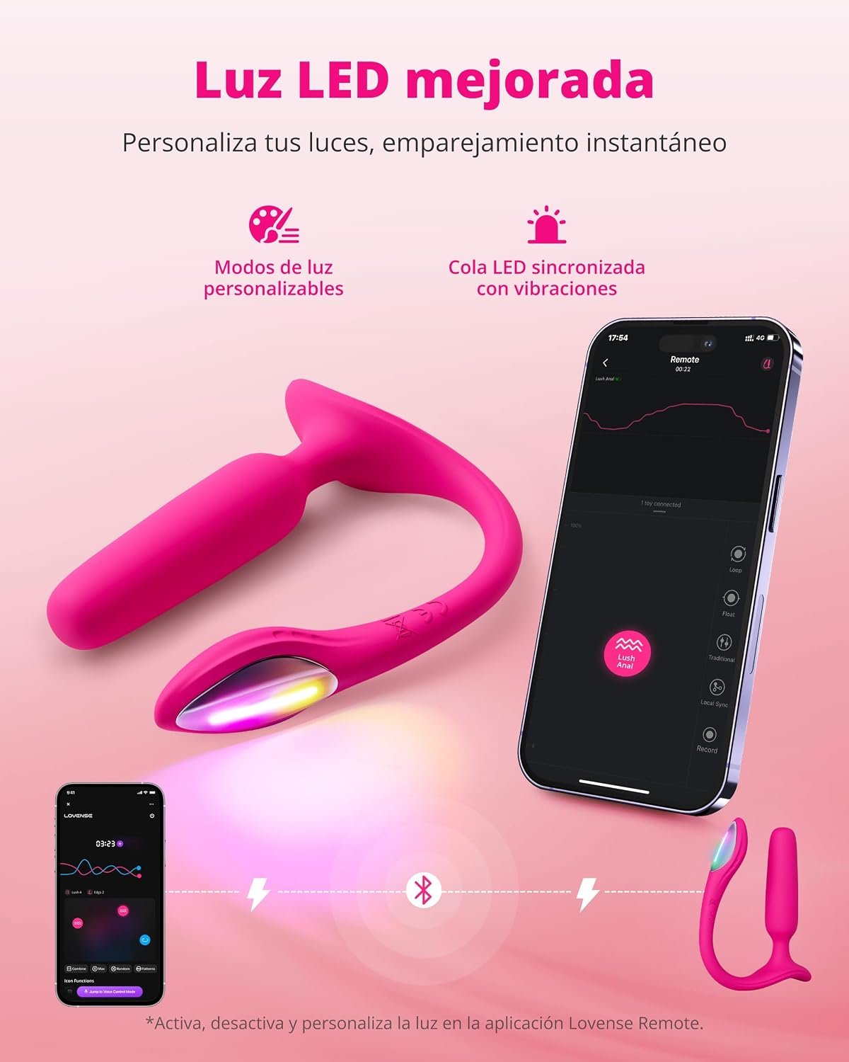 LOVENSE Velvo Rabbit Vibrator with Rotating Beads, Powerful G‑Spot & Clit Vibrator for Women + LOVENSE Lush Anal Wearable Vibrating Butt Plug for Men Women Couples - Image 8
