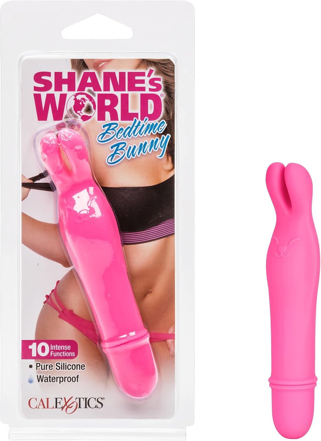 CalExotics Shane’s World Bedtime Bunny - Waterproof Bullet Vibrator - Adult Toys for Couples - Pocket Vibrator with Rabbit Tip - Pink