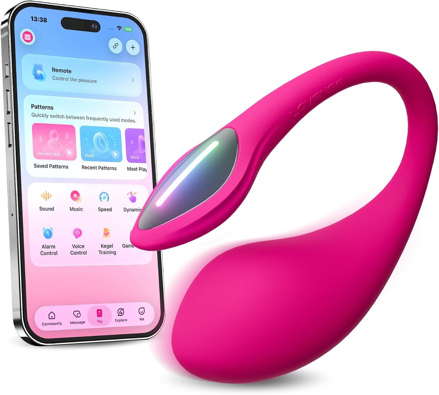 LOVENSE Lush 4 Wearable G-Spot Vibrator Remote Control Vibrator for Couples | App Control Long-Distance Couples Sex Toys, Discreet Panty Vibrator with LED Light, IPX7 Waterproof, Body-Safe Silicone, Rose