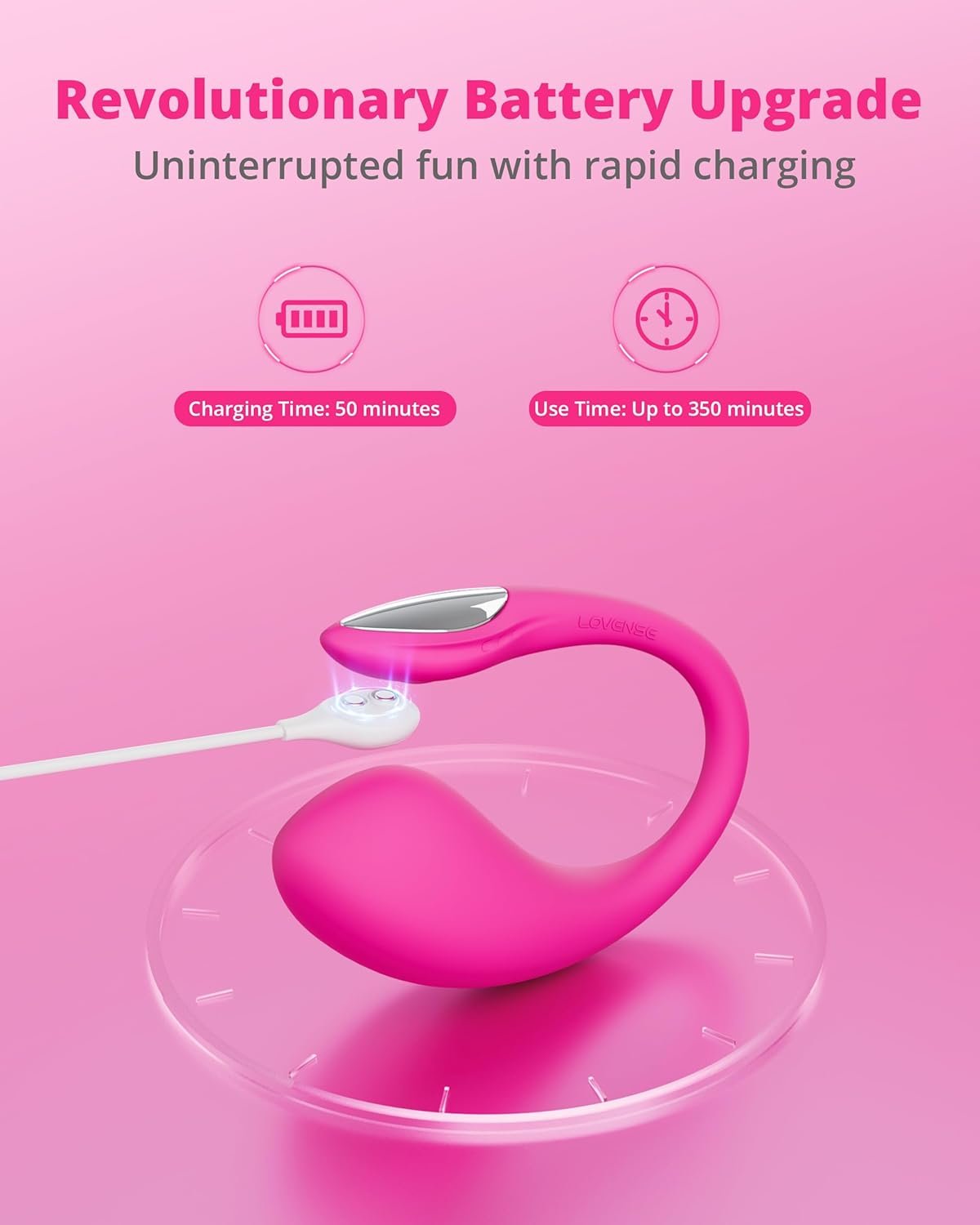 LOVENSE Lush 4 Wearable G-Spot Vibrator Remote Control Vibrator for Couples | App Control Long-Distance Couples Sex Toys, Discreet Panty Vibrator with LED Light, IPX7 Waterproof, Body-Safe Silicone, Rose - Image 4