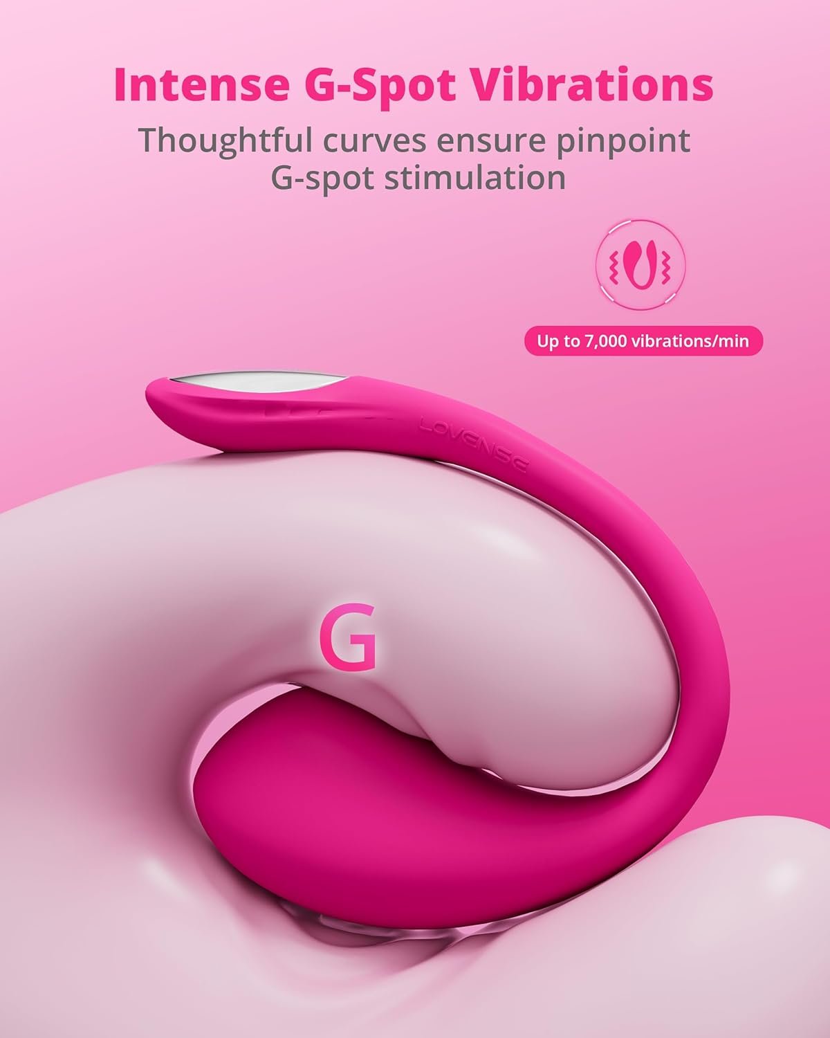LOVENSE Lush 4 Wearable G-Spot Vibrator Remote Control Vibrator for Couples | App Control Long-Distance Couples Sex Toys, Discreet Panty Vibrator with LED Light, IPX7 Waterproof, Body-Safe Silicone, Rose - Image 6