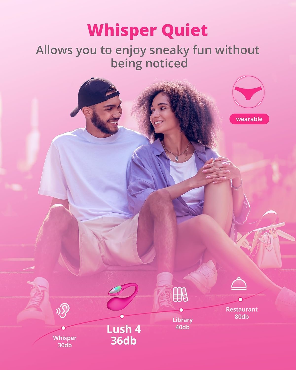 LOVENSE Lush 4 Wearable G-Spot Vibrator Remote Control Vibrator for Couples | App Control Long-Distance Couples Sex Toys, Discreet Panty Vibrator with LED Light, IPX7 Waterproof, Body-Safe Silicone, Rose - Image 7