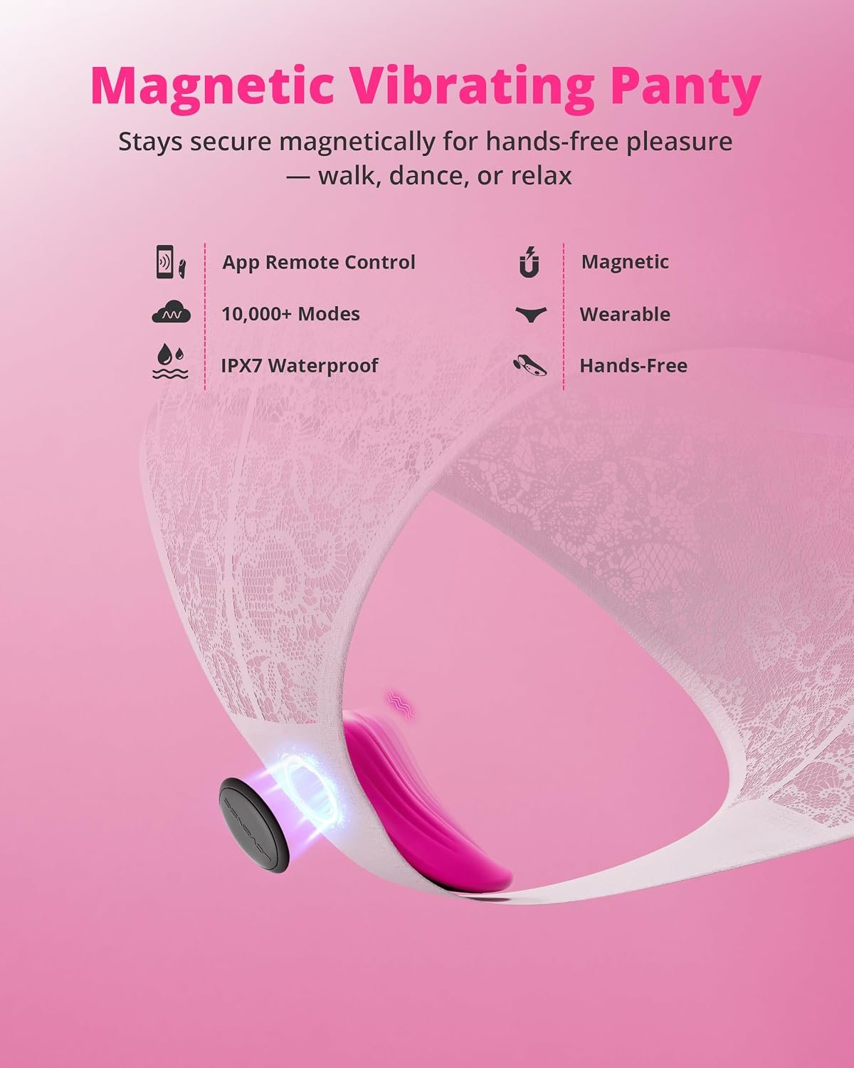 LOVENSE Ferri Vibrating Panties, Magnetic Mini Wearable Clit Vibrator | App Remote Controlled, Long Distance Play, Couple Sex Toy, Clitoral Stimulator Massager, Discreet, IPX7 Waterproof - Image 2