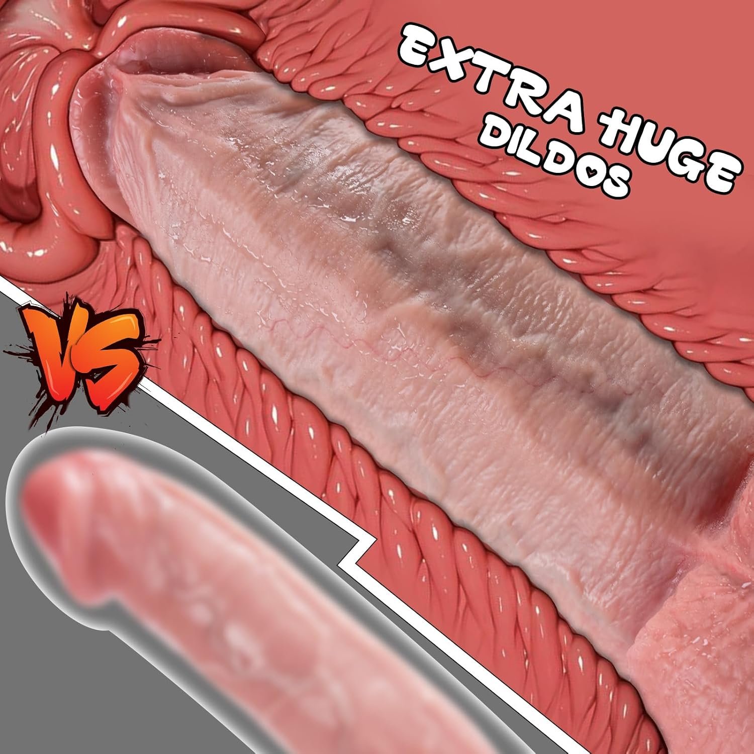 13 Inch Huge Dildo with Movable Foreskin–3.5'' Diameter XXXL Giant Dildos | 11’’ Girth Realistic Thick Dildo for Women, Silicone Suction Cup Sex Toy for Anal Play, Adult Sex Toys for Advanced Players - Image 3