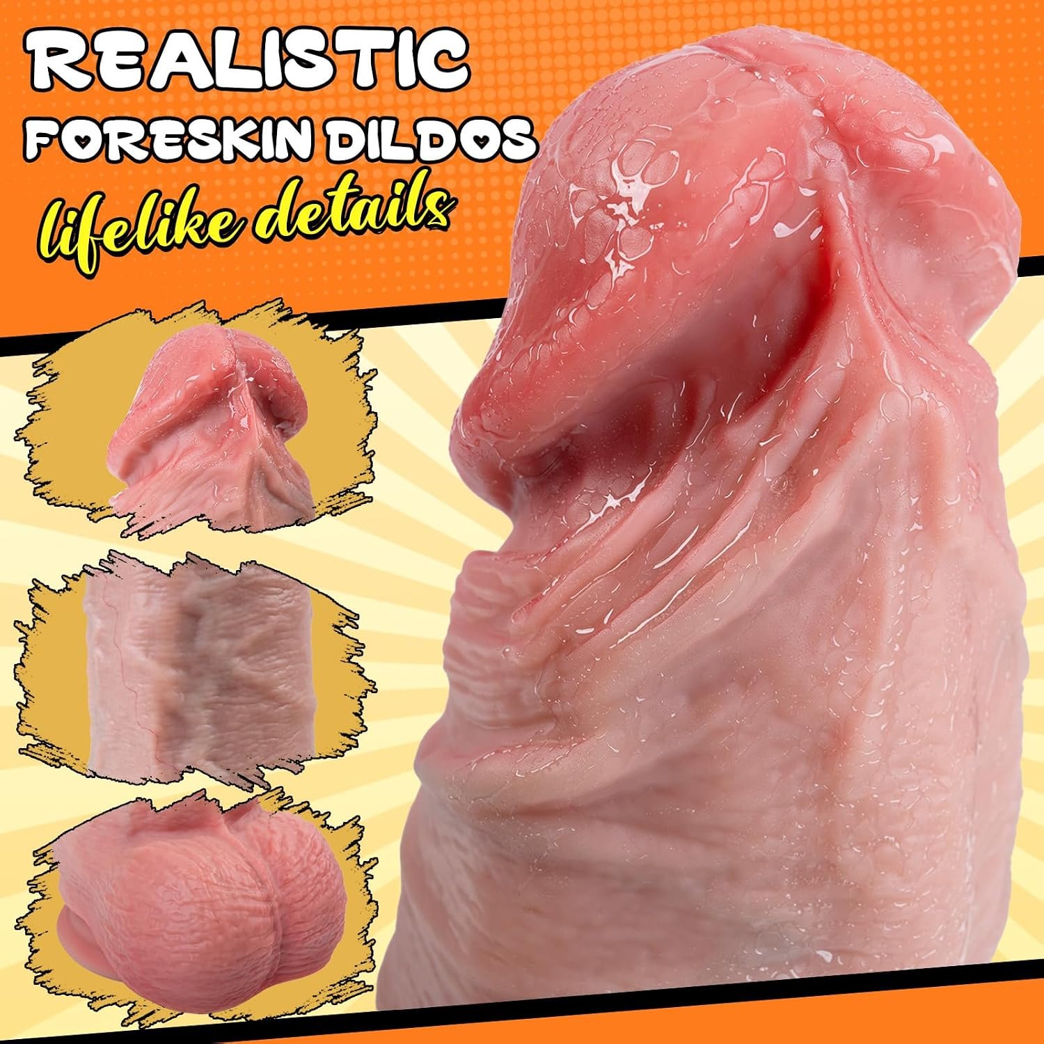 13 Inch Huge Dildo with Movable Foreskin–3.5'' Diameter XXXL Giant Dildos | 11’’ Girth Realistic Thick Dildo for Women, Silicone Suction Cup Sex Toy for Anal Play, Adult Sex Toys for Advanced Players - Image 5