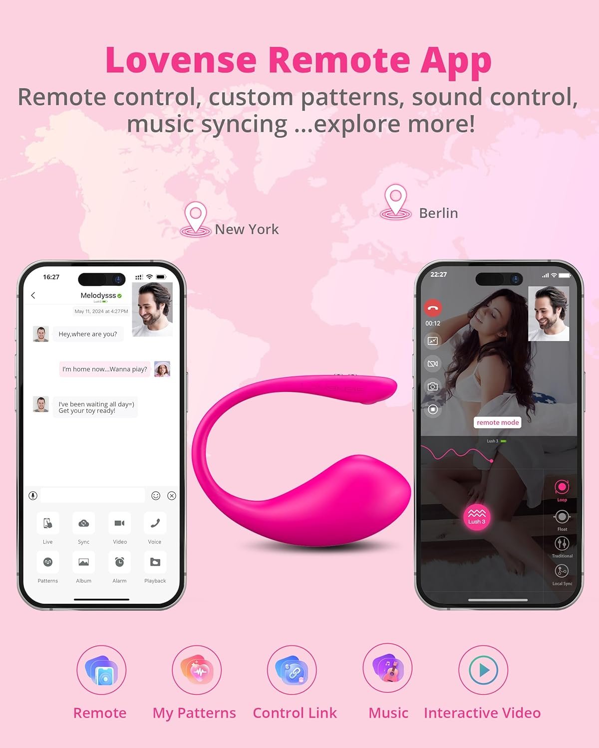 LOVENSE Lush 3 Bullet Vibrator Womens Sex Toys, Wearable G Spot Vibrator | App Remote Control, Long Distance Play, Unlimited Vibration Modes, Waterproof, Silicone, Rechargeable - Image 3