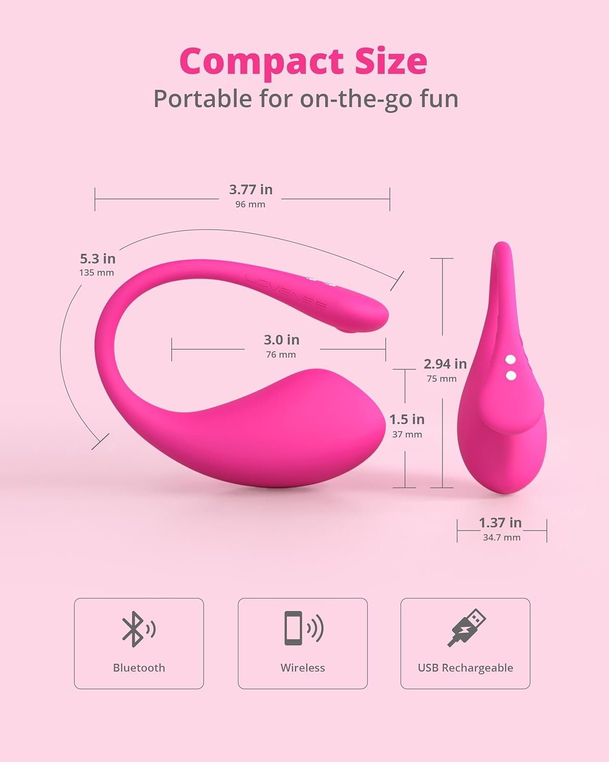 LOVENSE Lush 3 Bullet Vibrator Womens Sex Toys, Wearable G Spot Vibrator | App Remote Control, Long Distance Play, Unlimited Vibration Modes, Waterproof, Silicone, Rechargeable - Image 6