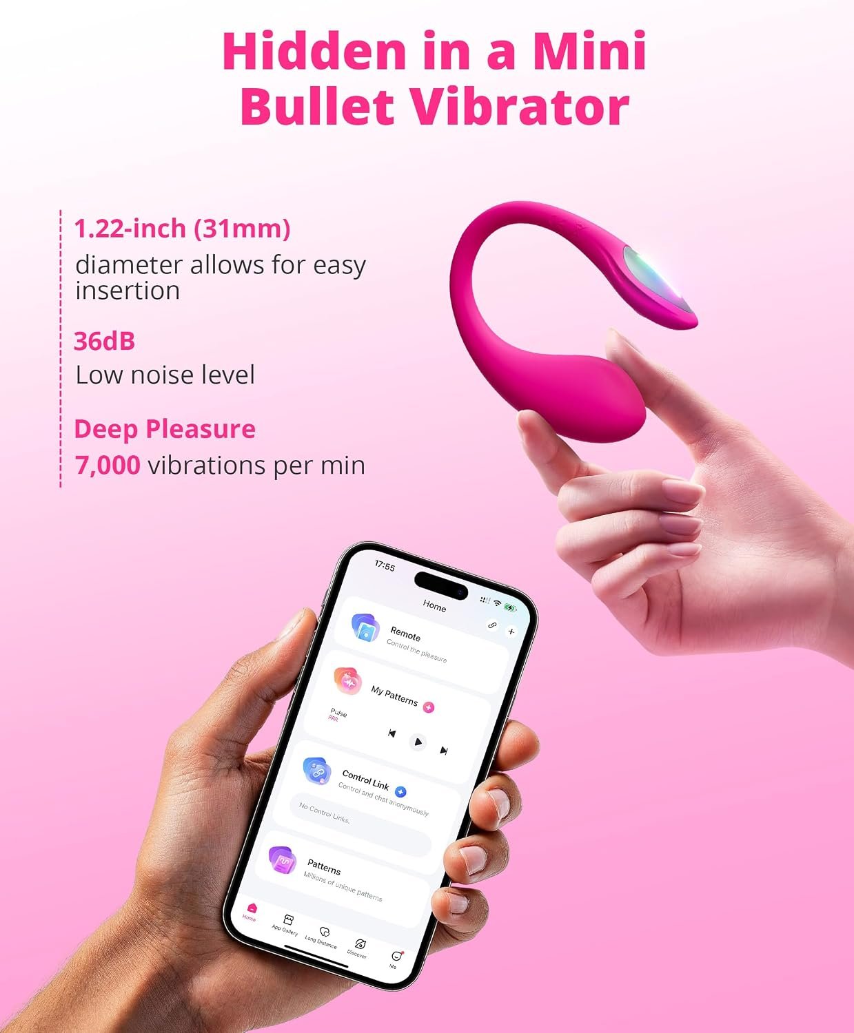 LOVENSE Lush Mini Wearable Vibrator, App-Controlled, G Spot, Waterproof | Long-Distance Remote Control Vibrator, Discreet Egg Vibrator, Quiet, Rechargeable, Couples Sex Toy, Beginner Friendly - Image 2
