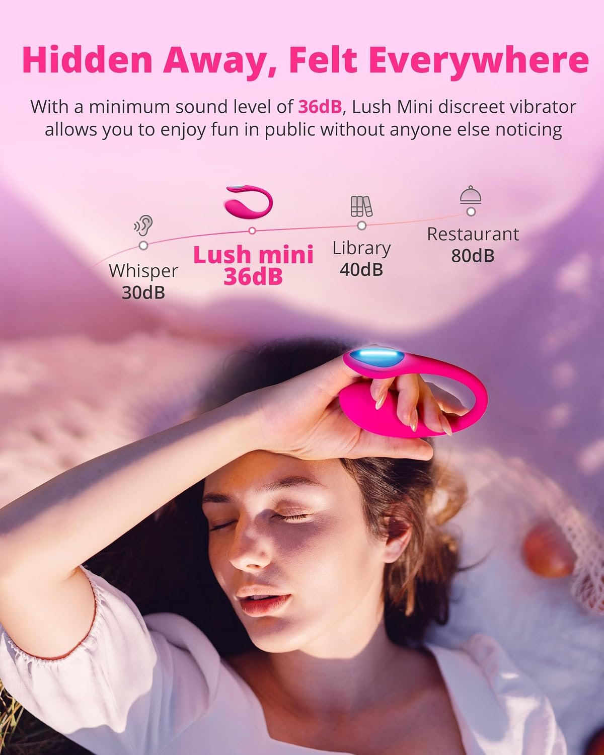 LOVENSE Lush Mini Wearable Vibrator, App-Controlled, G Spot, Waterproof | Long-Distance Remote Control Vibrator, Discreet Egg Vibrator, Quiet, Rechargeable, Couples Sex Toy, Beginner Friendly - Image 3