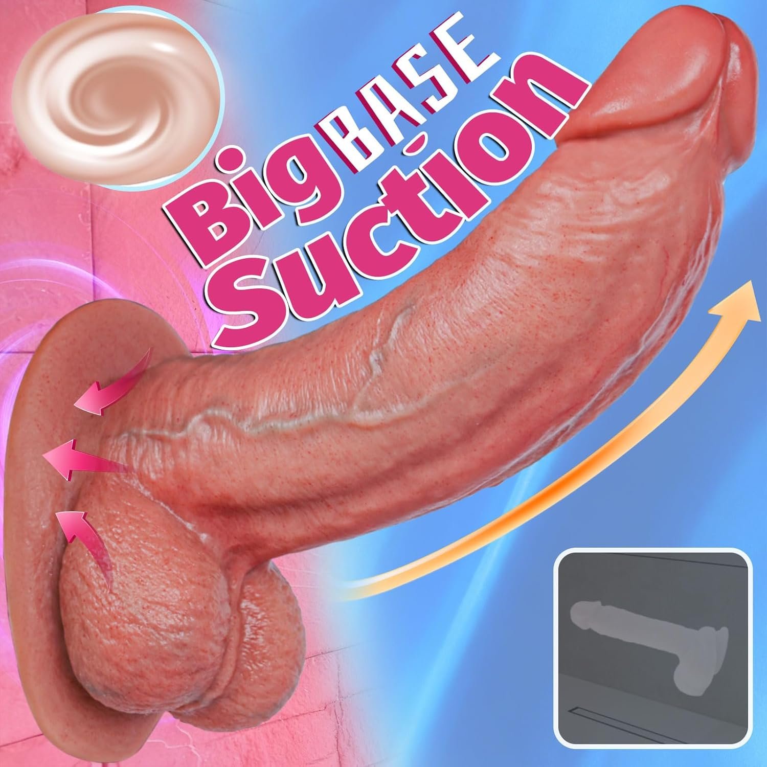 11.2" Huge Thick Big Dildo, 2.9" Diameter 0° Silicone Realistic Giant Dildo | Real Skin Fat Dildo Dual Density G Spot Anal Dildos with Suction Cup, Large Horse Dildo Anal Sex Toys for Women Men Couples - Image 5