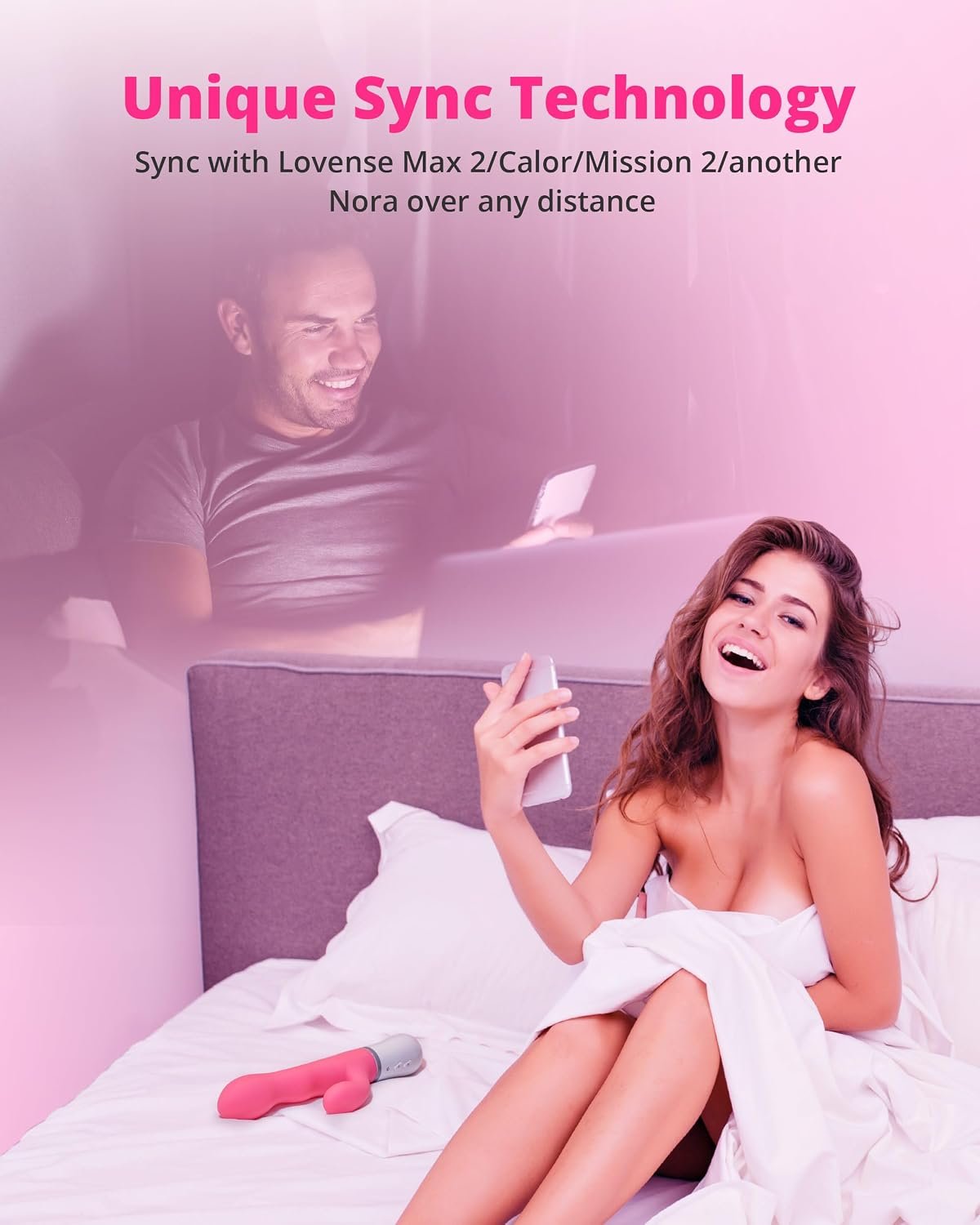 LOVENSE Nora Rabbit Vibrator with Remote, Rotating Dildo G Spot Vibrator | Clitoral Simulation, Dual Stimulation, Long Distance Bluetooth, 10000+ Vibration Modes, Waterproof, USB Rechargeable - Image 5