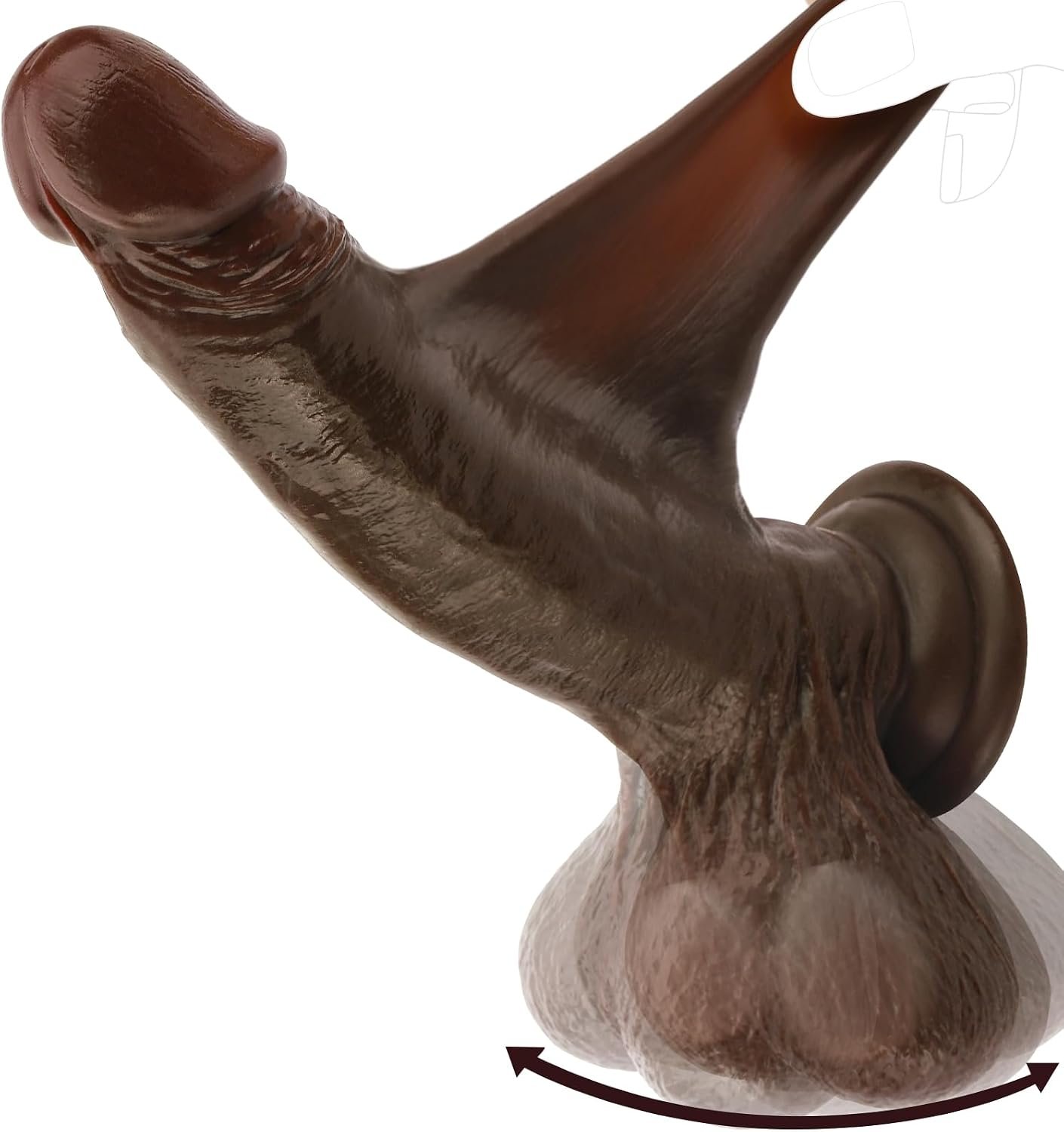 Realistic Huge Dildo with Big Swinging Balls Sex Toys, 9.05“ Long Dildos for Anal G spot Stimulate, Soft Liquid Silicone Didlo with Suction Cup, Real Skin Thick Anal Dildo for Men Women Couples - Image 2