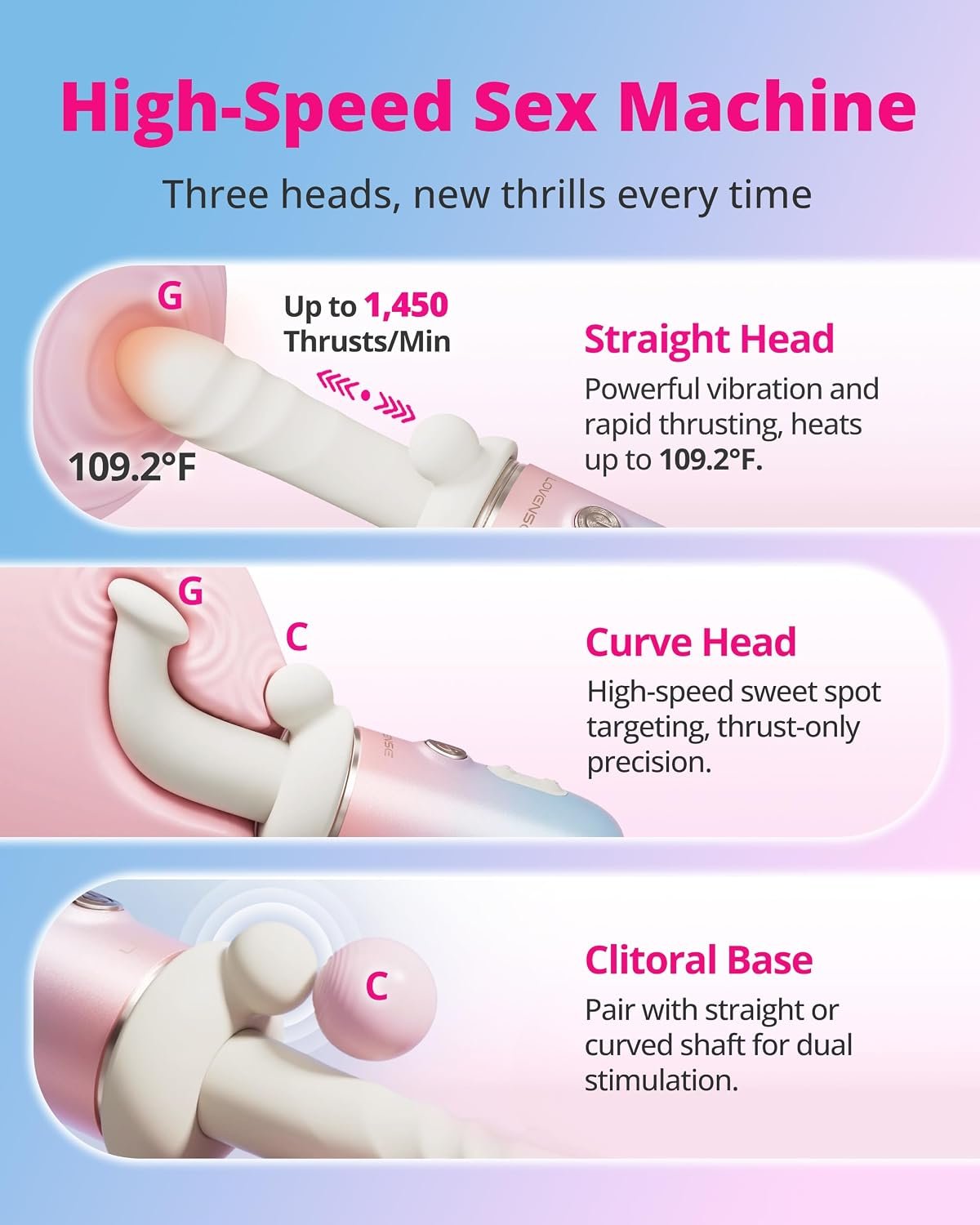 LOVENSE Spinel Thrusting Dildo Vibrating&Heating Dildo Machine App Control | G-Spot & Clit Dual Stimulation, High-Speed Thrusting, Adjustable Angle, Hands-Free, Couples Sex Toy, Long-Distance Adult Toy - Image 3