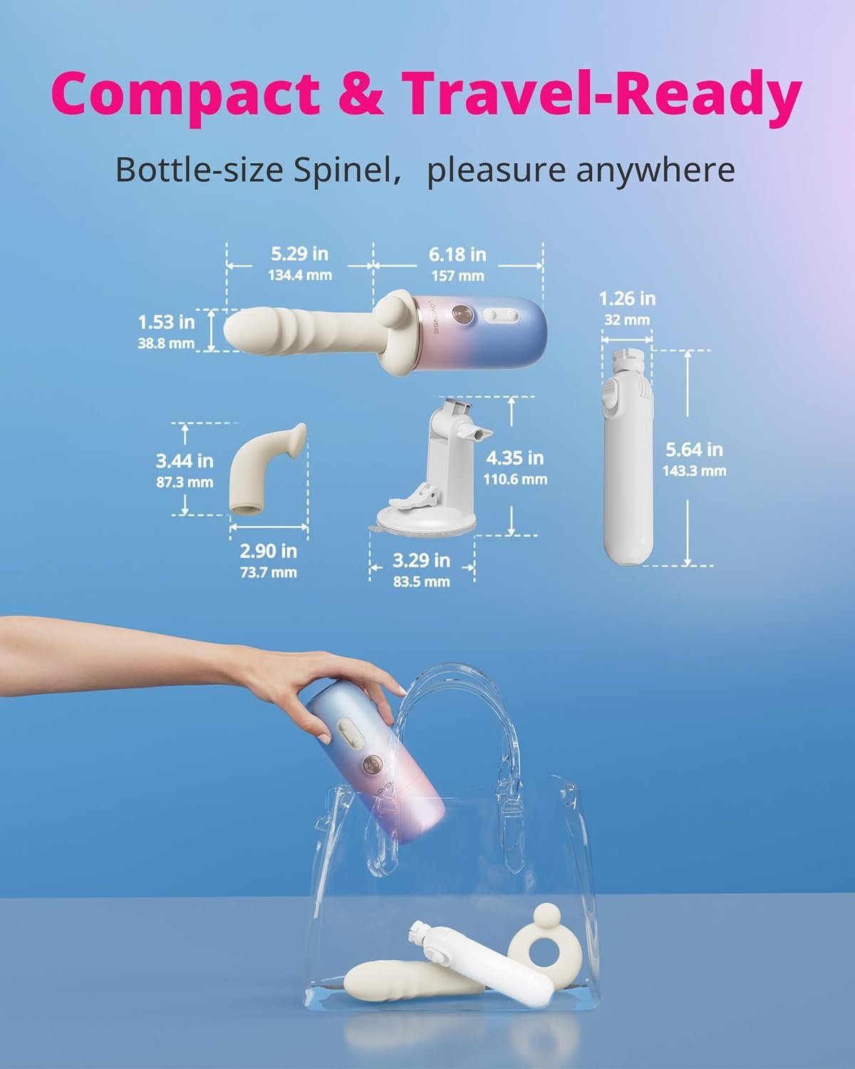 LOVENSE Spinel Thrusting Dildo Vibrating&Heating Dildo Machine App Control | G-Spot & Clit Dual Stimulation, High-Speed Thrusting, Adjustable Angle, Hands-Free, Couples Sex Toy, Long-Distance Adult Toy - Image 7