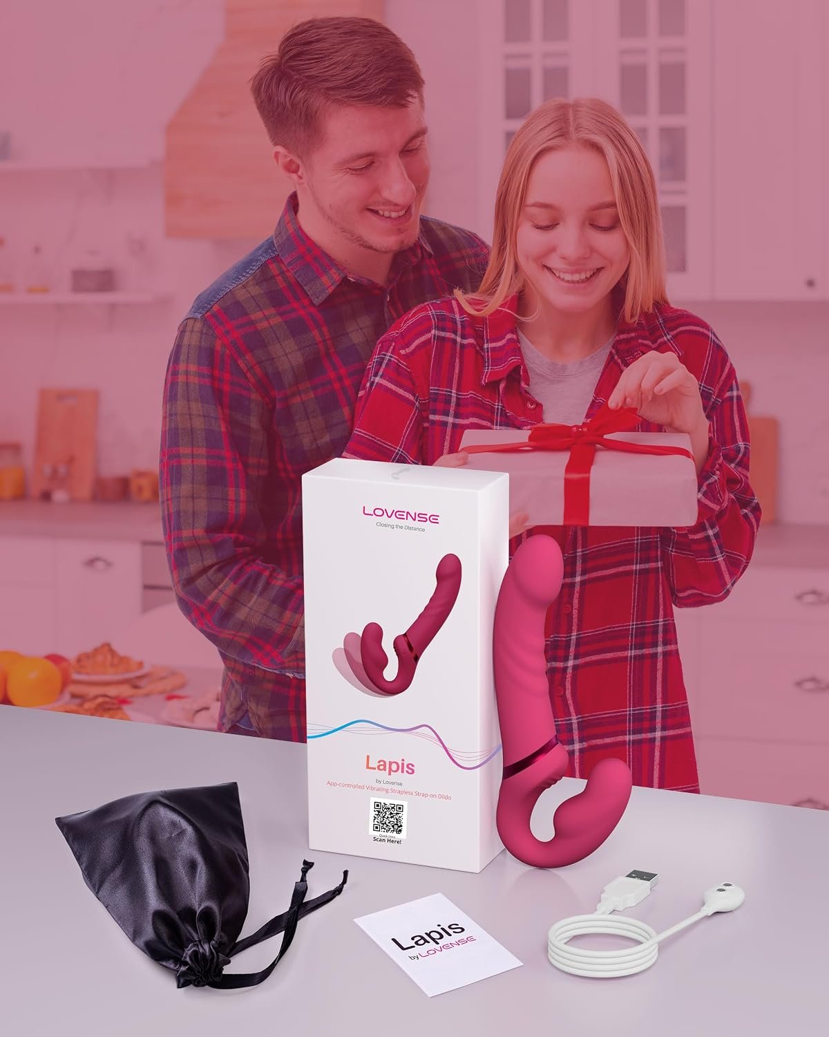 LOVENSE Lapis Strapless Strap-On Dildo, Double-Ended G-Spot Vibrator Toy | Double Dildo, Vibrating Strap On, Remote Control, Flexible Bulb, Clitoral Stimulator, Lesbian Toys for Women & Couples - Image 7