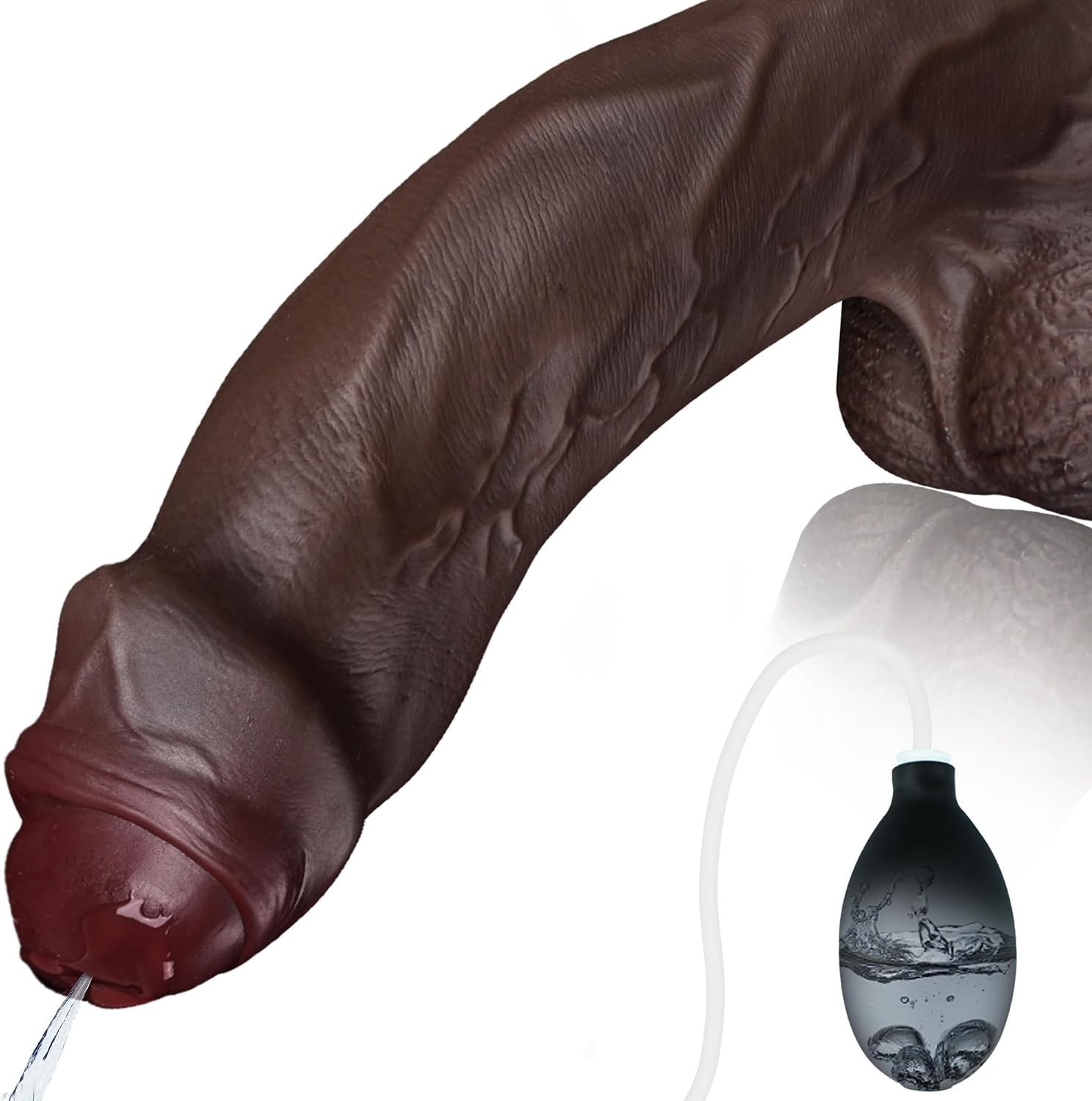 9.65" Squirting BBC Dildo Ejaculating Big Black Dildo XL Realistic Dildos | Huge Uncut Ejaculating Toy Made from Soft Dual Density Silicone, Foreskin Cock with Suction Cup, Adult Sex Toys for Women Men - Image 3
