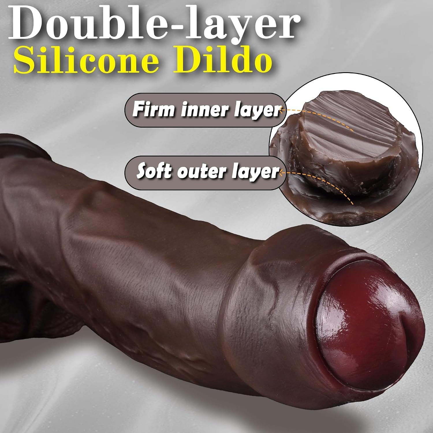 9.65" Squirting BBC Dildo Ejaculating Big Black Dildo XL Realistic Dildos | Huge Uncut Ejaculating Toy Made from Soft Dual Density Silicone, Foreskin Cock with Suction Cup, Adult Sex Toys for Women Men - Image 5