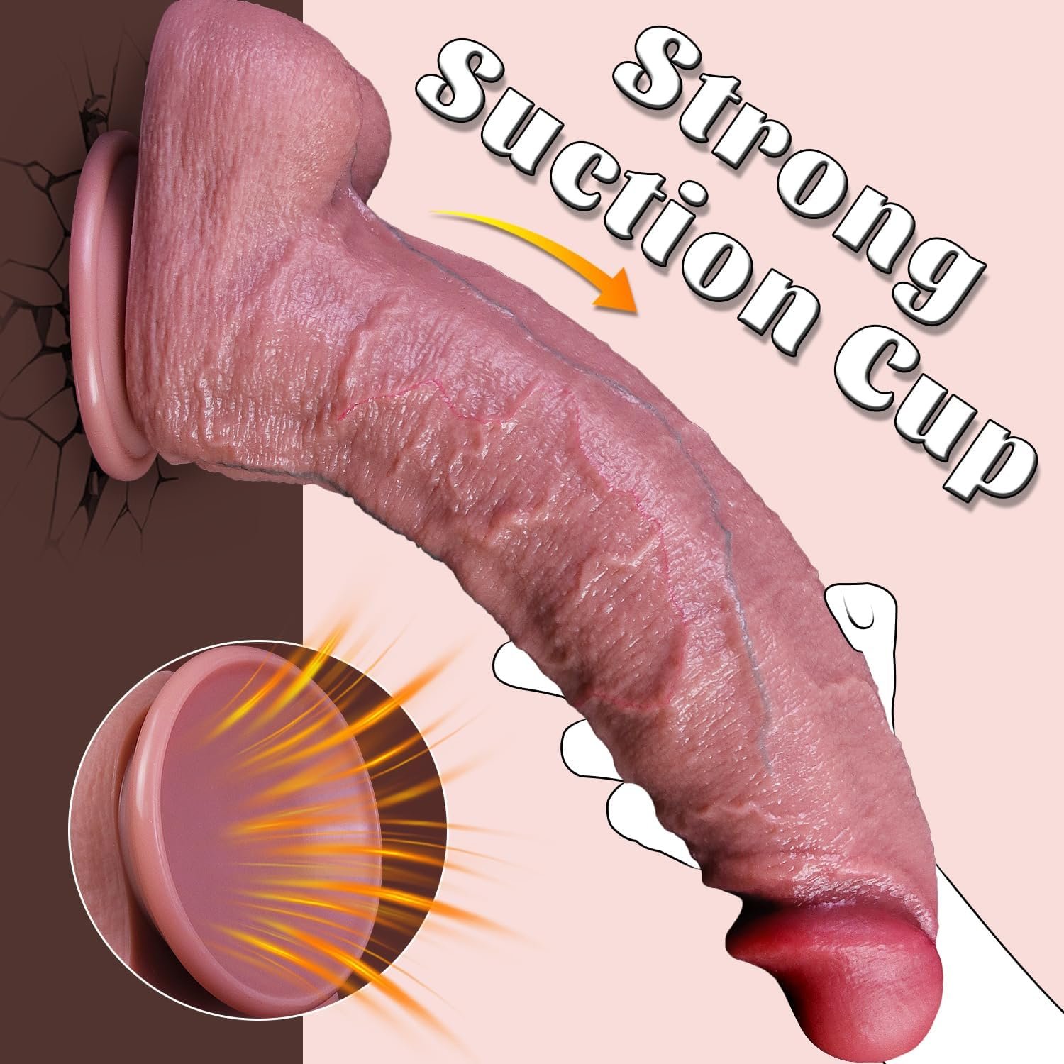 14.4 Inch Realistic Huge Thick Dildo Sex Toy, 3.4 Inch Diameter XXXL Big Giant Dildos with Strong Suction Cup, 10.2’’Girth Dildo G-spot Anal Sex Toys for Men and Women - Image 4