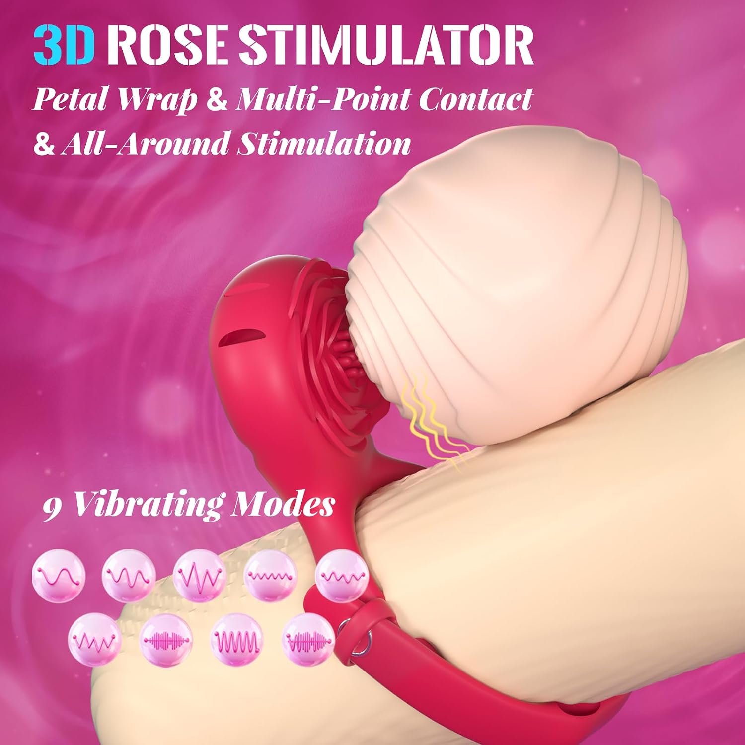 ZOOPLOU Vibrating Cock Ring Couples Wearable Vibrator Adjustable 2-in-1 | Penis Sex Toy, Rose Adult for Men Women, BDSM, Bondage, App Remote Control, Hands Free Panty Vibrator, Clitoral Stimulator - Image 7