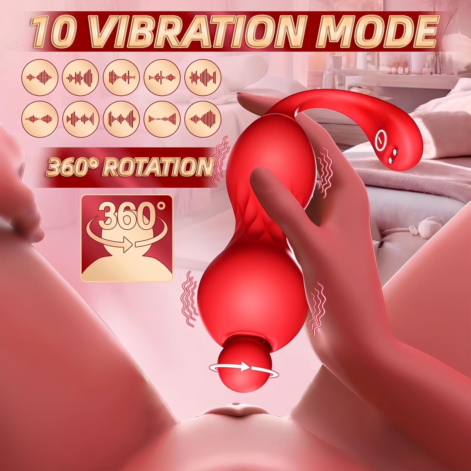 Vibrator Sex Toys for Women - App Remote Control Wearable Vibrators 10 Vibration Modes and 360° Rotation, G Spot Clitoral Stimulator, Rose Vibrating Egg Adult Toy for Couples Long Distance Play (M) - Image 3