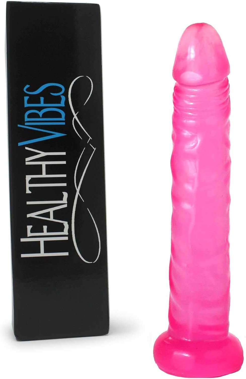 Slim Beginner Dildo - Small Dildo with Vein Texture Perfect for First-Time Users - Free-Standing Base - Experiment with Anal Play - TPR, Latex and Phthalate Free - Pink - 5.5" x 1"