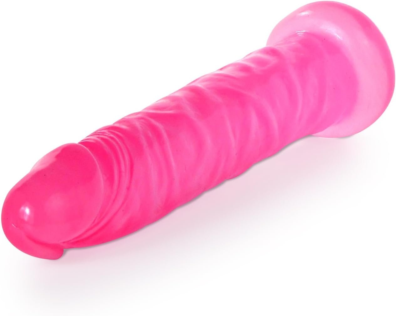 Slim Beginner Dildo - Small Dildo with Vein Texture Perfect for First-Time Users - Free-Standing Base - Experiment with Anal Play - TPR, Latex and Phthalate Free - Pink - 5.5" x 1" - Image 4