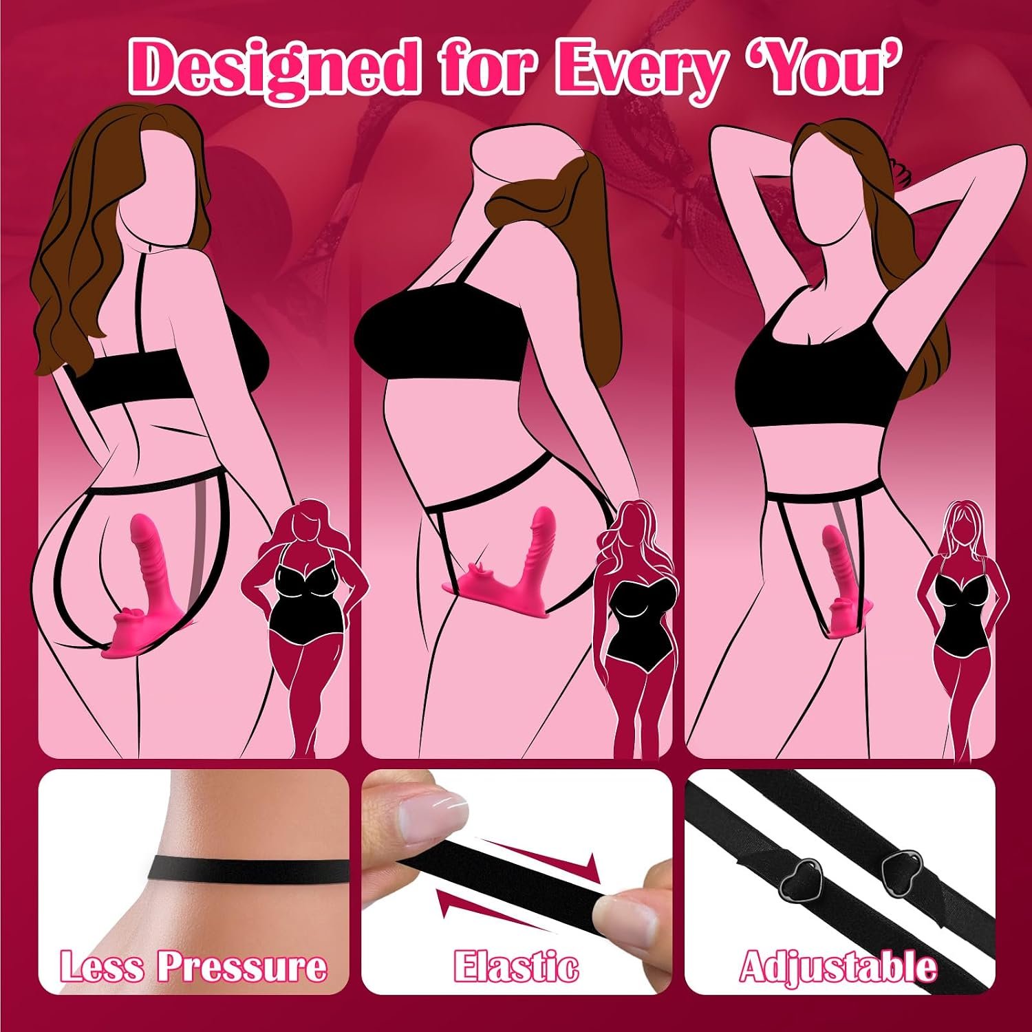 Women Sex Toys Riding Grinding Thrusting Dildos, App Remote Control | Couples Rose Sex Machine with Licking Vibrating Clitoris Vibrator, Strap On Wearable G Spot Anal Vibrators, Adult Toy Games - Image 4
