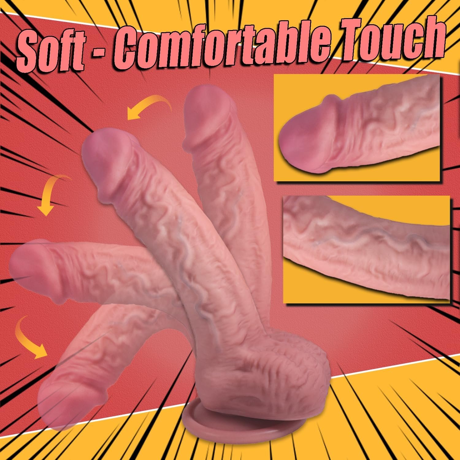7 Inch Realistic Dildo, Beginner Soft Anal Dildos Skin-Like Feel Sex Toy | 100% Silicone, Body-Safe & Odorless, Strong Suction Cup, G-Spot Vaginal & Anal Play, Adult Sex Toys for Women & Men - Image 5