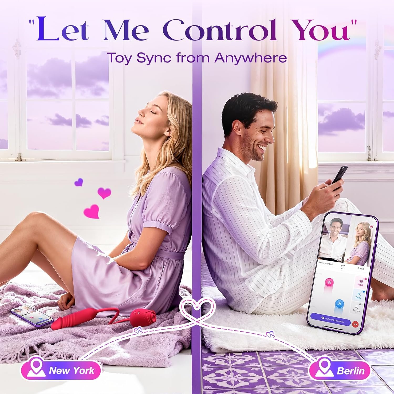 Vibrator Dildo Sex Toys for Women - MOOLIGIRL Rose Sex Toy with Thrusting G Spot Vibrators & 10 Sucking Modes for Clitoral Nipple Stimulation Anal Dildos Adult Sex Toys Games for Couples Sex Machine - Image 5