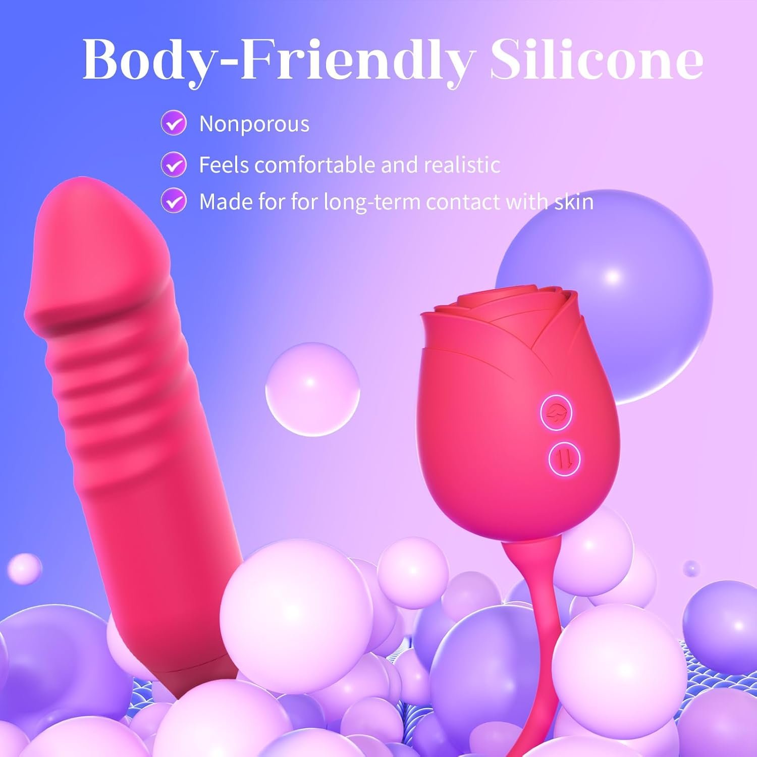 Vibrator Dildo Sex Toys for Women - MOOLIGIRL Rose Sex Toy with Thrusting G Spot Vibrators & 10 Sucking Modes for Clitoral Nipple Stimulation Anal Dildos Adult Sex Toys Games for Couples Sex Machine - Image 9