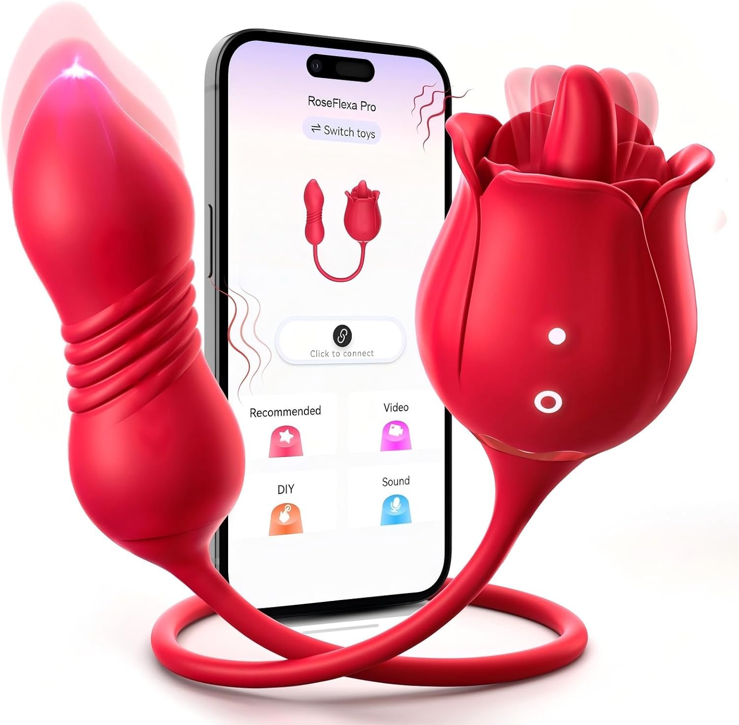 Vibrator Dildo Sex Toys for Women - MOOLIGIRL Rose Sex Toy with Thrusting G Spot Vibrators & 10 Sucking Modes for Clitoral Nipple Stimulation Anal Dildos Adult Sex Toys Games for Couples Sex Machine - Image 11