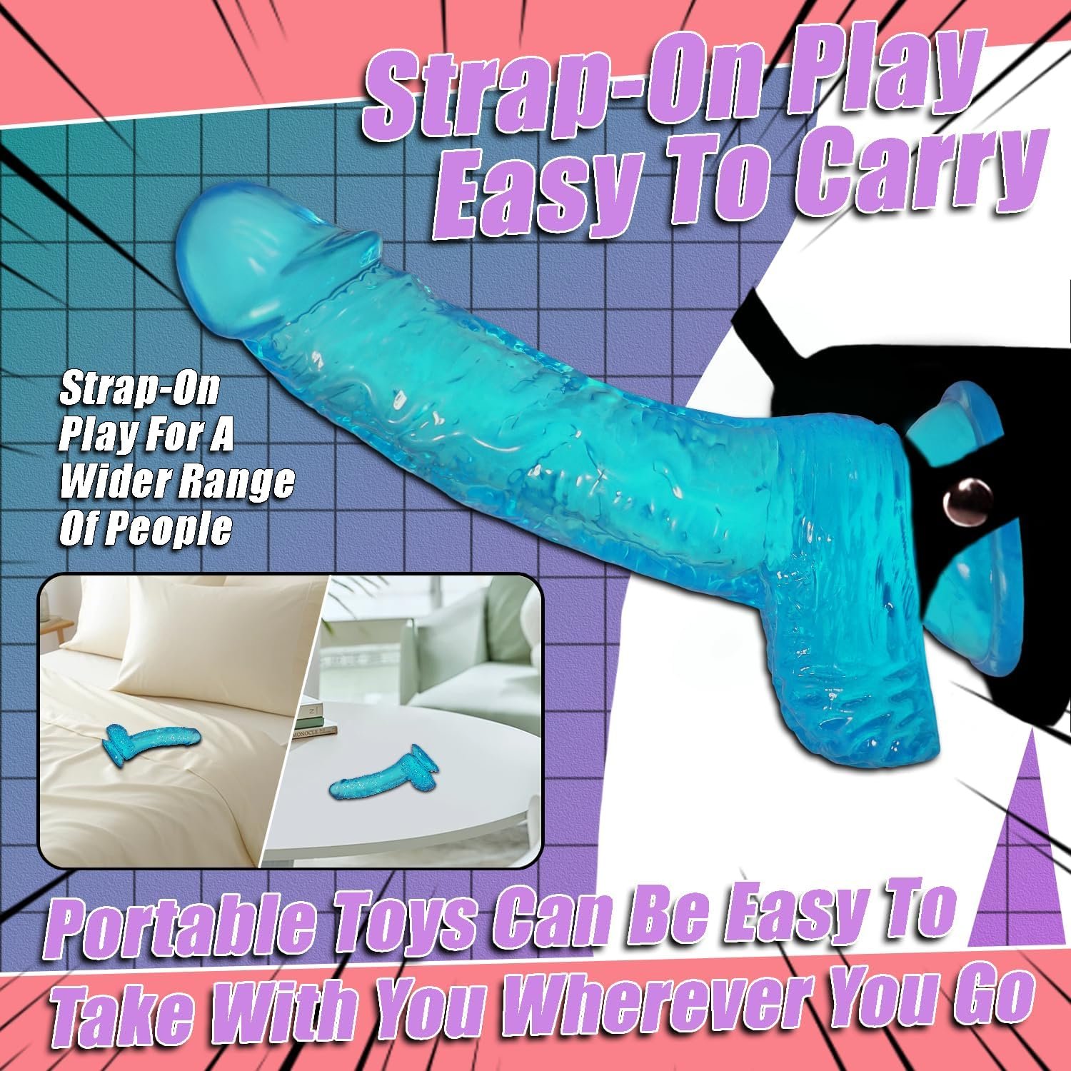7 Inch Soft Realistic Dildo, Beginner Anal Dildos Stimulation Vaginal G-Spot and Anal Sexual, Safe Material Lifelike Men Penis with Strong Suction Cup, Adult Sex Toys for Women Men - Image 4